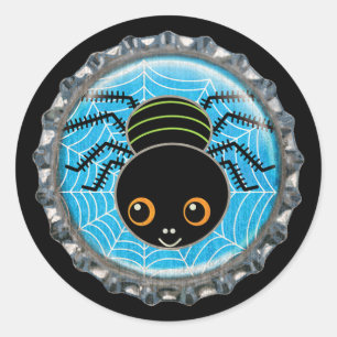 Cute Spider Halloween Bottle Cap Classic Round Sticker