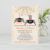Cute Spider Halloween Couples Shower Invitation (Standing Front)