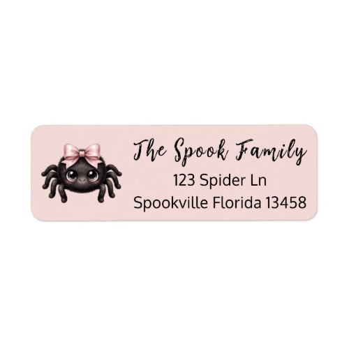 Cute Spider Halloween Return Address Label