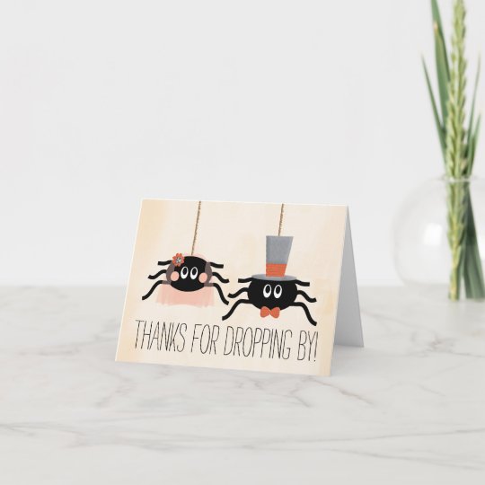 Cute Spider Halloween Wedding Thank You Cards