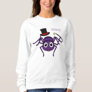 Cute spider in top hat cartoon