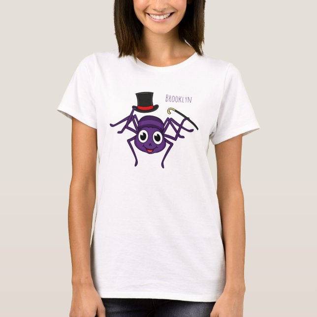 Cute spider in top hat cartoon  (Front)