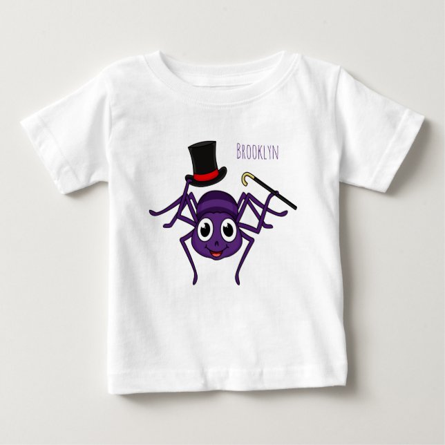 Cute spider in top hat cartoon  (Front)