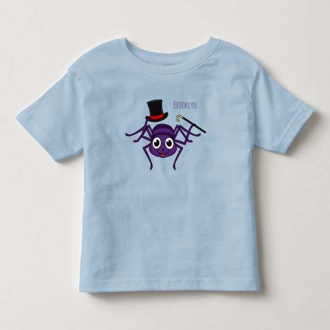 Cute spider in top hat cartoon (Front)
