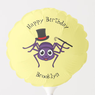 Cute spider in top hat cartoon balloon