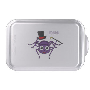 Cute spider in top hat cartoon cake pan