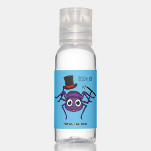 Cute spider in top hat cartoon hand sanitizer