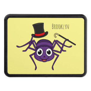 Cute spider in top hat cartoon hitch cover
