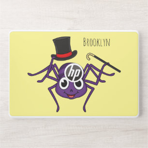 Cute spider in top hat cartoon HP laptop skin