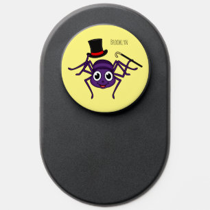 Cute spider in top hat cartoon PopSocket