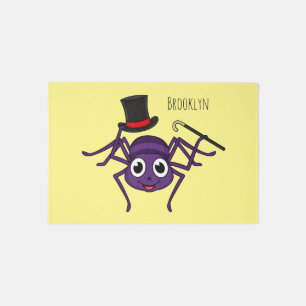 Cute spider in top hat cartoon rug