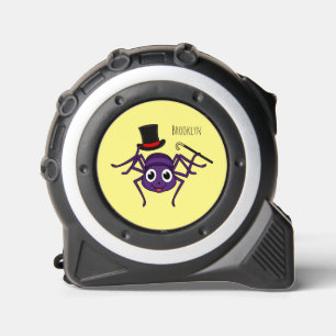 Cute spider in top hat cartoon tape measure