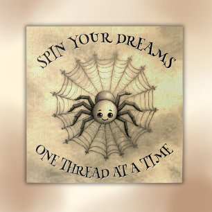 Cute Spider Inspirational Quote Monogram on beige Jigsaw Puzzle