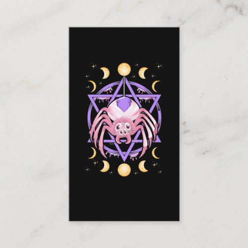 Cute Spider Satan Moon Pastel Goth Kawaii Business Card