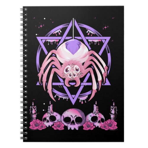 Cute Spider Satan Moon Pastel Goth Kawaii Notebook