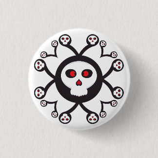 cute spider skull cartoon button