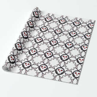 cute spider skull cartoon wrapping paper
