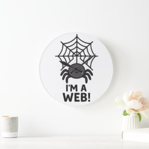 Cute Spider Sticker 🕷️✨   Cartoon Web Fun" Large Clock