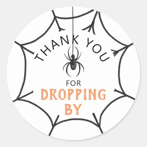 Cute Spider Thank You For Dropping By Halloween Classic Round Sticker