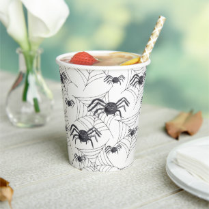 Cute Spider Watercolor Halloween Party Paper Cups