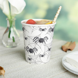 Cute Spider Watercolor Halloween Party Paper Cups
