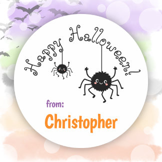 Cute Spiders Party Favor Happy Halloween Classic Round Sticker
