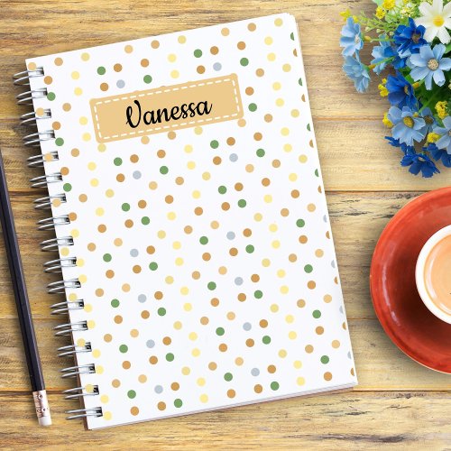 cute spiral notebook with dot design