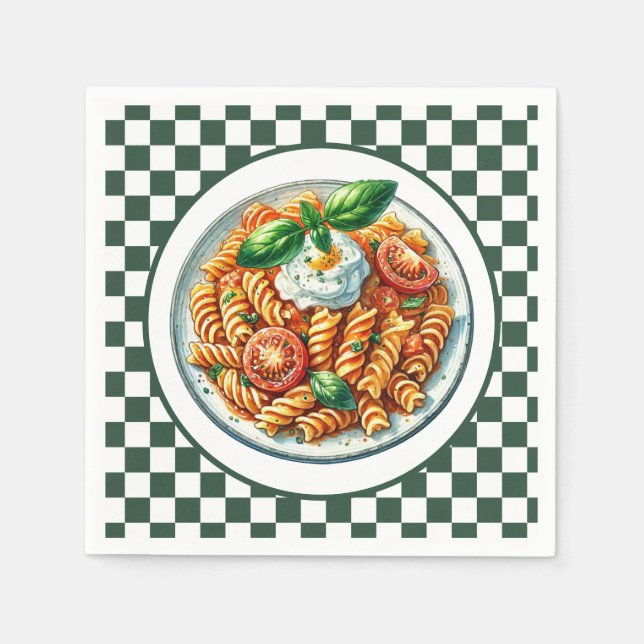 Cute spiral pasta dinner  napkins (Front)