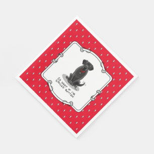 Cute Spoiled Rotten Black Labrador Retriever Dog Napkins