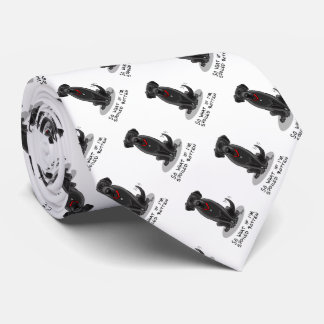 Cute Spoiled Rotten Black Labrador Retriever Dog Neck Tie