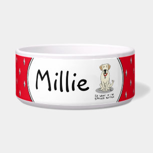 Cute Spoiled Rotten Yellow Labrador Retriever Dog Bowl
