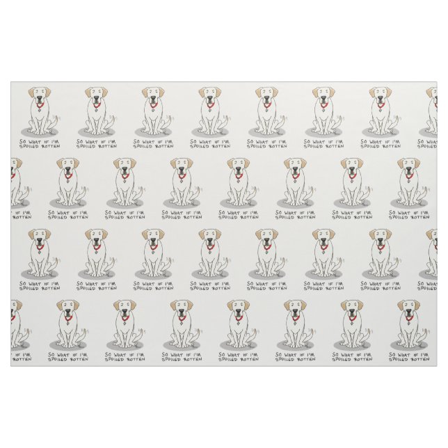 Cute Spoiled Rotten Yellow Labrador Retriever Dog Fabric (Fat Quarter)