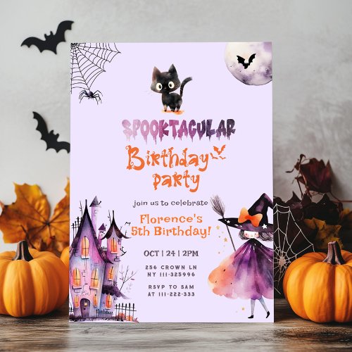 Cute Spooktacular birthday Halloween party Invitation