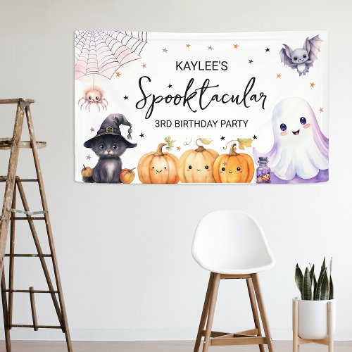 Cute Spooktacular Birthday Party Banner