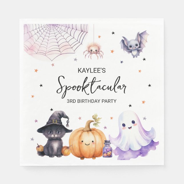 Cute Spooktacular Birthday Party Napkins (Front)