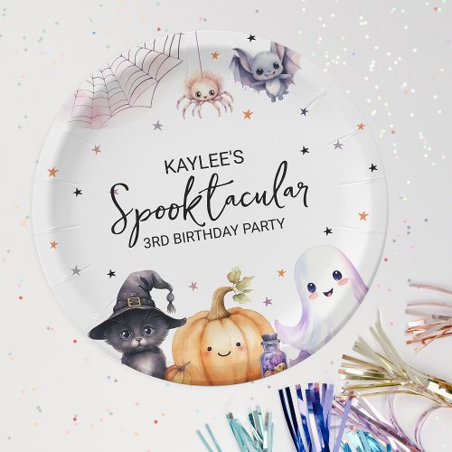 Cute Spooktacular Birthday Party Paper Plates