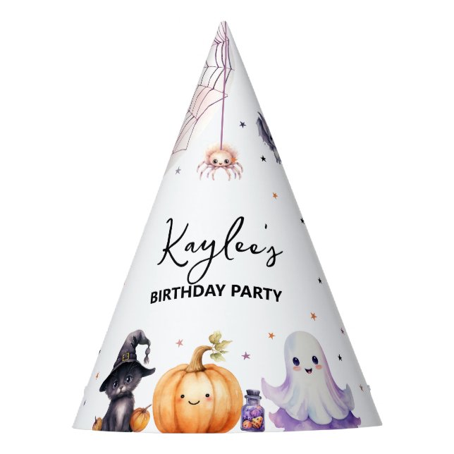 Cute Spooktacular Birthday Party Party Hat (Front)