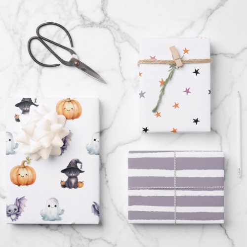 Cute Spooktacular Birthday Wrapping Paper Sheets