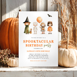 Cute Spooktacular Halloween Birthday Party Invitation