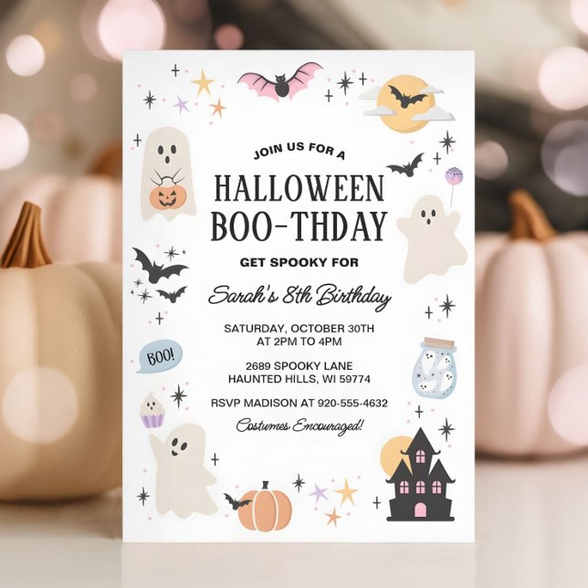 Cute Spooktacular Halloween Birthday Pastel Invitation (Creator Uploaded)