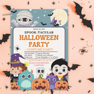 Cute Spooktacular Halloween Costume Party Kids Invitation