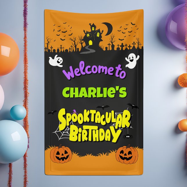 Cute Spooktacular Halloween Fun Birthday Welcome Banner (Creator Uploaded)