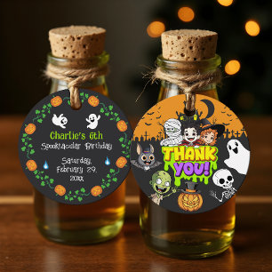 Cute Spooktacular Halloween Monster Fun Thank You Favor Tags