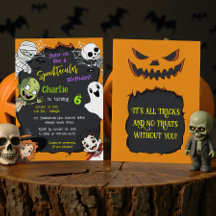 Cute Spooktacular Halloween Monster Kids Birthday