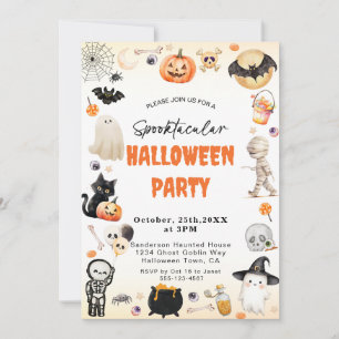Cute Spooktacular Halloween Party Invitation
