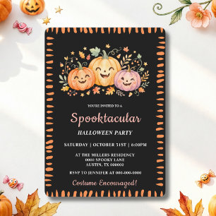 Cute Spooktacular Halloween Pumpkin Party Invitation