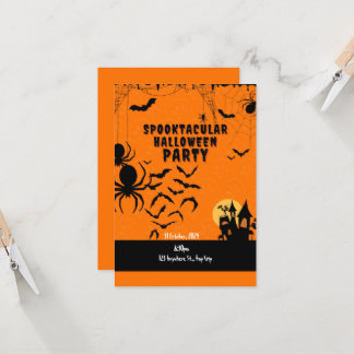 Cute spooktacular orange ghost Halloween party Invitation