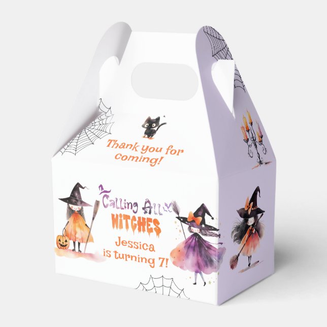 Cute Spooktacular witches Costume birthday party Favor Boxes (Front Side)