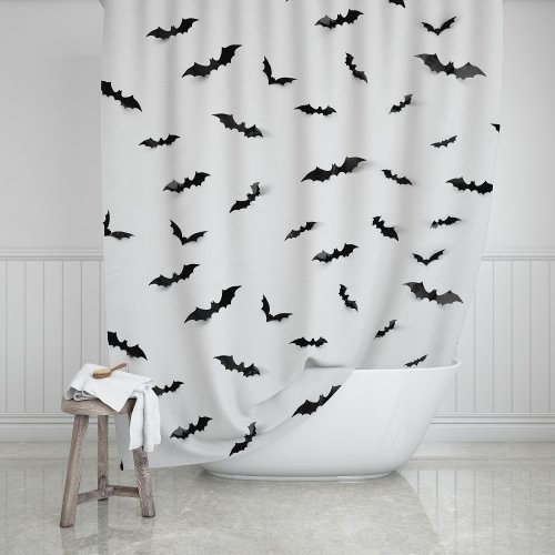 Cute Spooky Bats Halloween Goth Shower Curtain