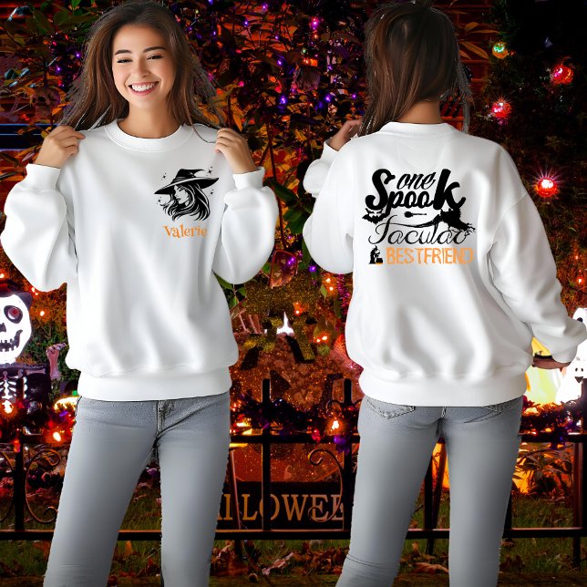 Cute Spooky Best friend Halloween Witch Sweatshirt (Creator Uploaded)